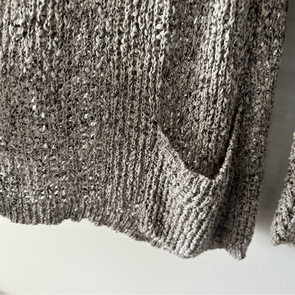 Eileen Fisher Open Knit Cardigan Cotton Pockets B - Picture 4 of 9